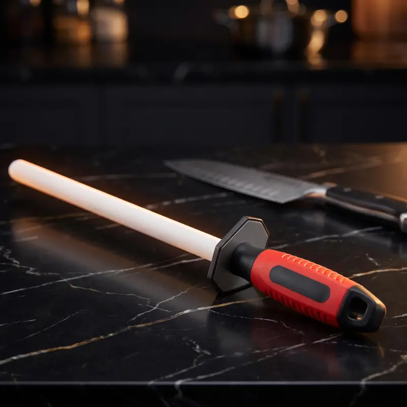 14 inch Sharpening Rod/Sharpening Bar, 2 in 1 Diamomd/Ceramic Knife Sharpener for Coarse/Fine Honing
