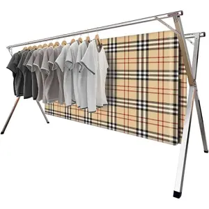 2026 Premium Stainless Steel Foldable Adjustable Clothes Drying Rack for Indoor Outdoor (79" D x 28.4" W x 50.4" H)