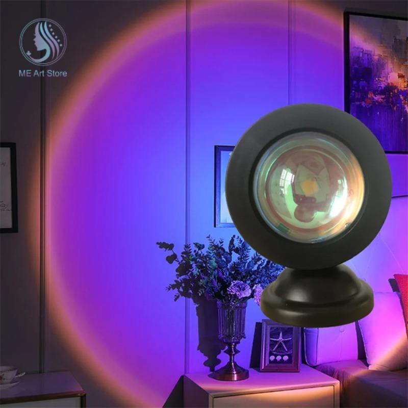 1pc-The new sunset light comes with earbuds and remote control in 16 colors Customized version