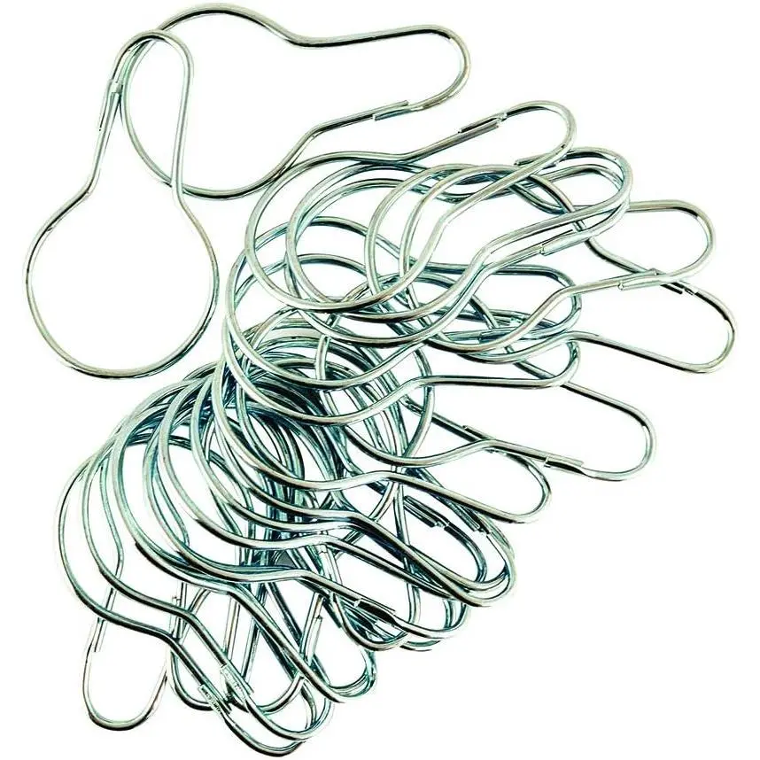 15105 Bathroom Shower Curtain Rings, Pack of 24, Nickel-Plated Steel