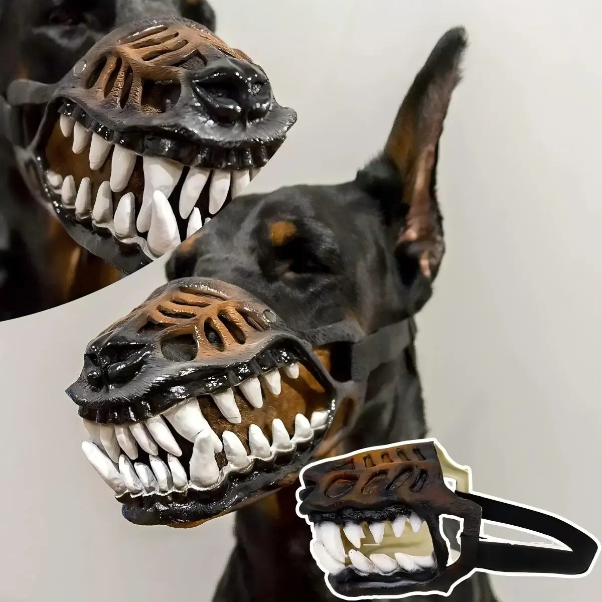 Dog Halloween Horror Fang Mouth Mask, Adjustable Latex Mask, Large Dog Party Funny Decoration, Pet Accessories for Festive Events