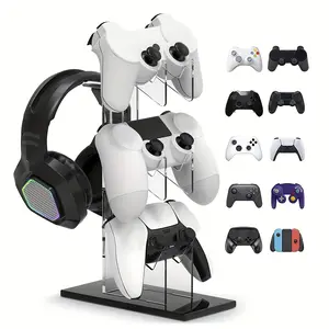 Universal 3-Tier Gaming Accessory Stand for Controllers and Headsets – Suitable for Gamepad Storage, Controller Holders, Headset Stands, and More