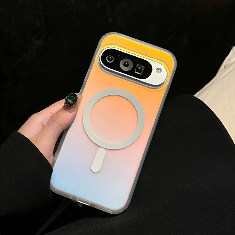 Gradient Matte Phone Case, Protective Cellphone Casing for Google Pixel 9/9 Pro Xl, Pixel 9a, Pixel 10/10 Pro Xl, Pixel 11/11 Pro, Magnetic Rainbow Finish, Simple Style