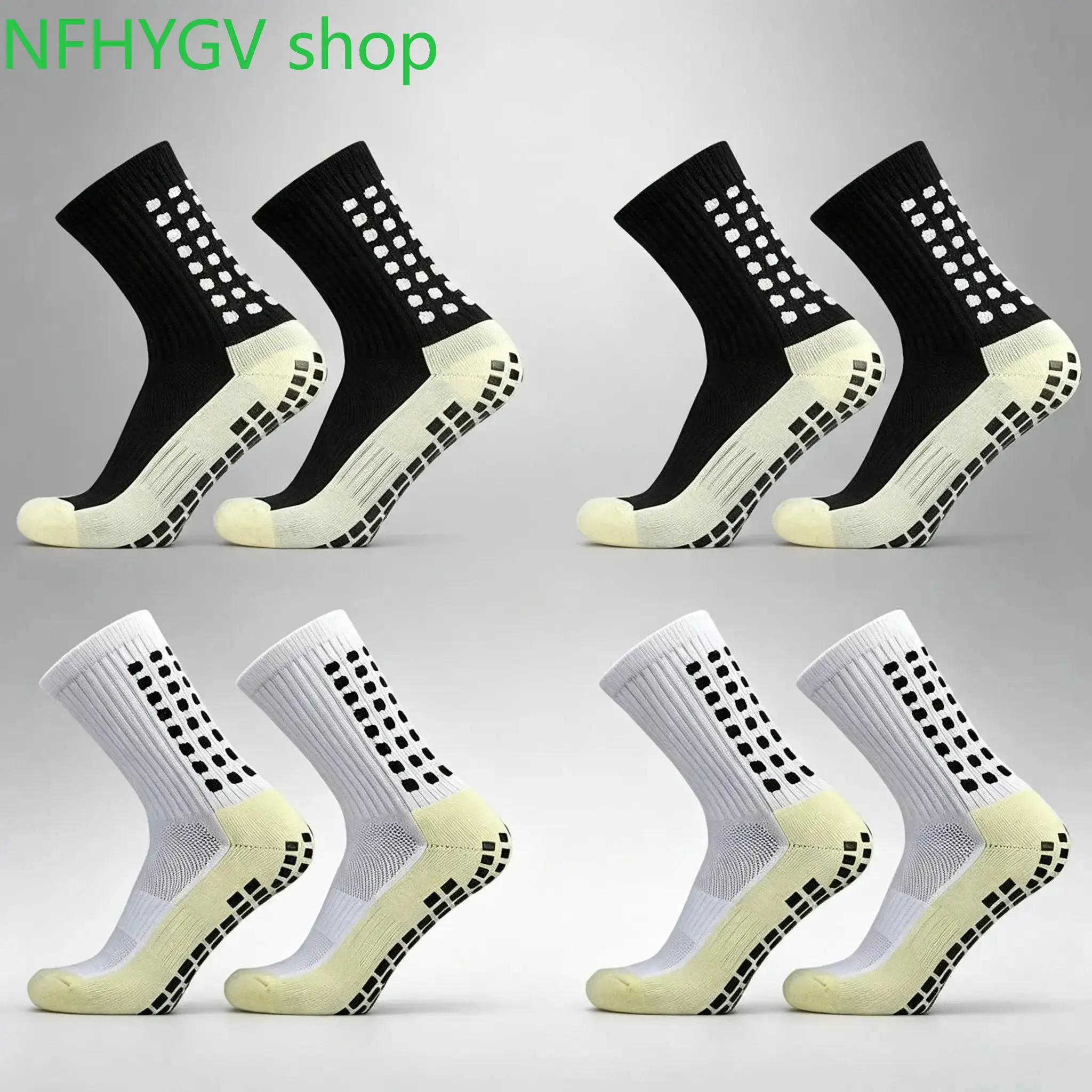 Mid-Crew Anti-Slip Gripper Athletic Socks For Men And Women, Breathable Socks With Elastic Grip, Professional Sportswear For Soccer Matches, Football And Daily Sports Training