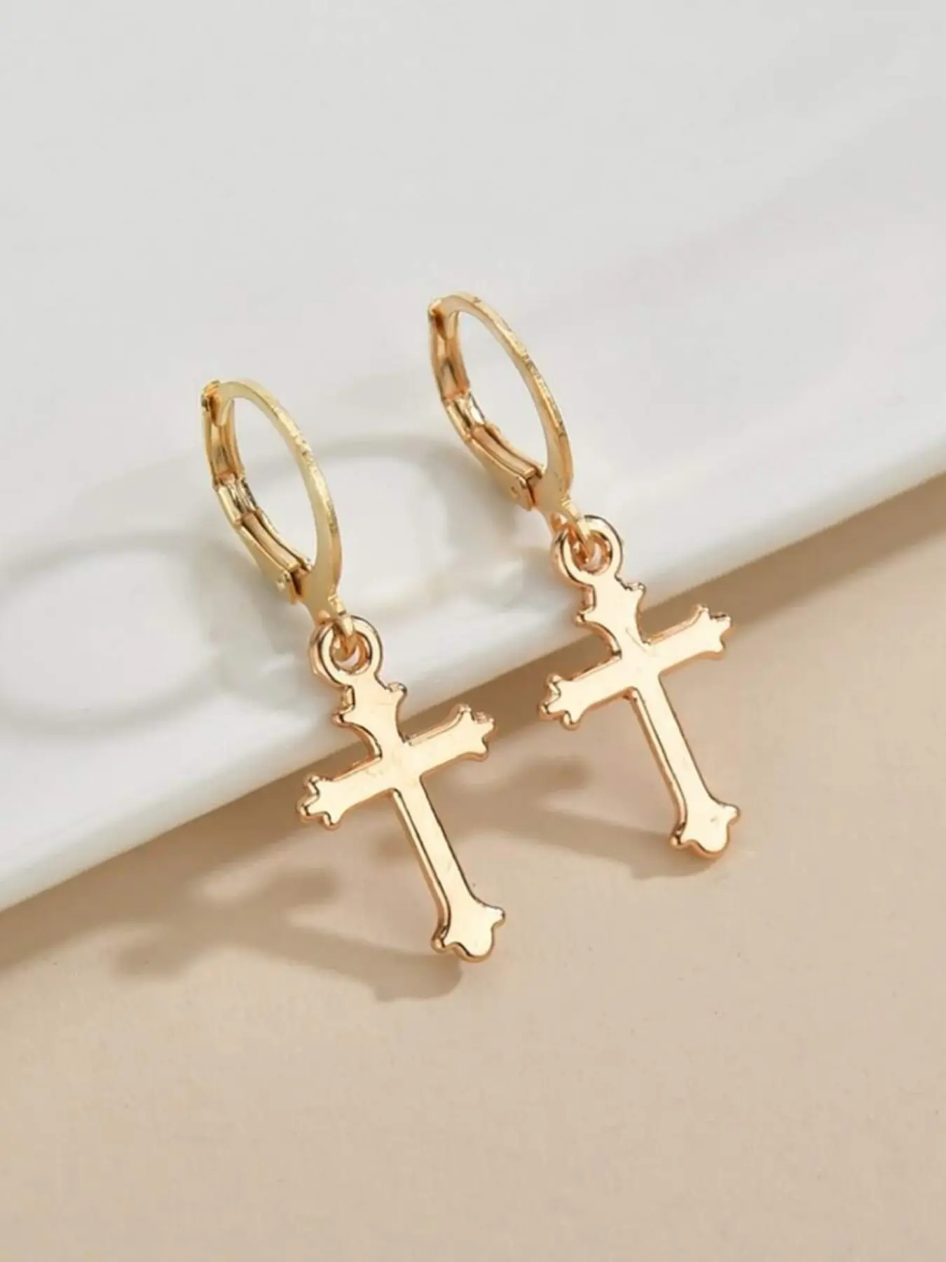 Cross Drop Dangle Earrings for Men Women
