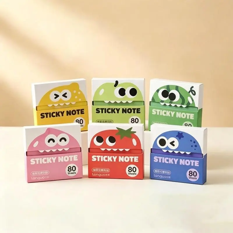 Transparent Pull-Off Sticky Notes Set (6 Packs, 480 Sheets, Bulk), Strong Adhesive, Reusable 50 Times, Office Supplies, No Residue, Ideal for Home Office, Work and Study