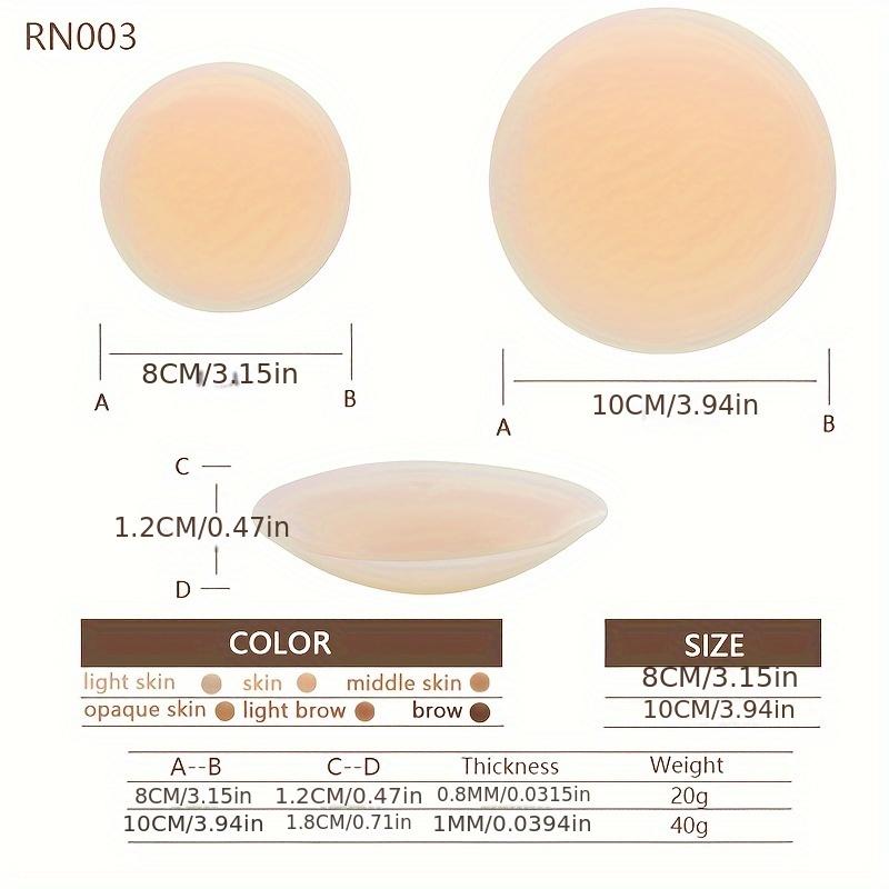 3 Pairs Silicone Nipple Covers, Seamless Invisible Self-Adhesive Anti-Convex Nipple Pasties, Women'S Lingerie & Underwear Accessories, Solid Color, 100% Silicone, with Hand Washable Bra Accessories