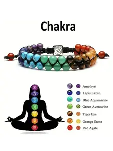 Natural Lapis Lazuli Crystal Anklet, Seven Chakras Braided Wristband, Symbolic Jewelry Gift, Spiritual Happiness and Good Luck, High-Quality Bracelet