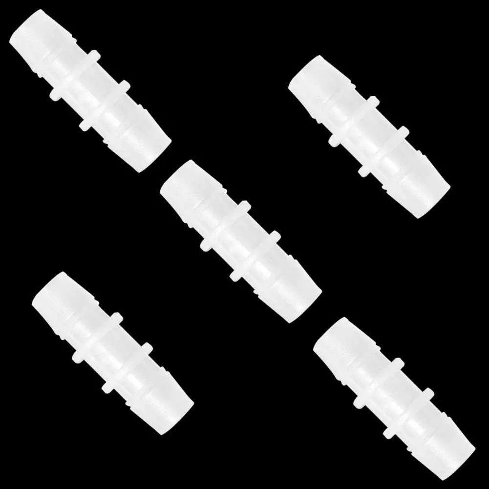 Plastic Hose Barb Fitting 5/16" x 5/16" Pipe Connectors Joint Splicer Mender Adapter Union for Aquarium Household Adapters  Gas Liquid Air (Pack of 5)