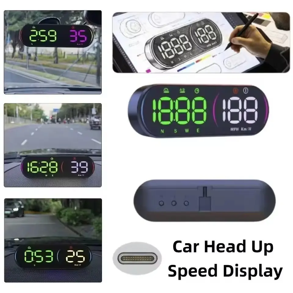 G26 Digital GPS Speedometer Head-Up Display, Colorful LED Screen, Over-Speed Alarm, Fatigue Reminder, Large Hud Screen, Direction, Speed, Time, Altitude, Mileage