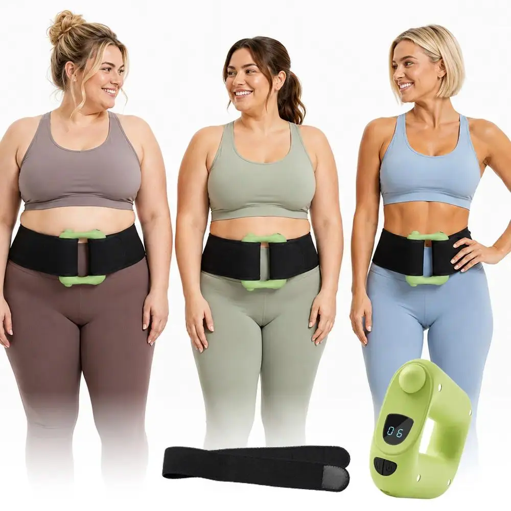 Mini Rechargeable Vibration Trainer & Fascia Ring, Hands-Free Exercise Equipment with 11 Speeds for Abs, Waist & Arm Muscle Recovery