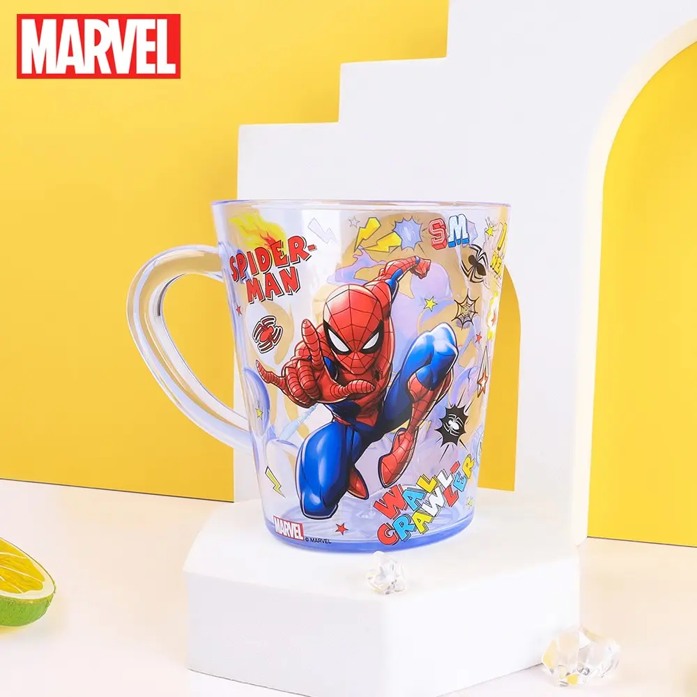 1PC Marvel Officially Licensed Spidey Cap ABS Transparent Cup w/ Handle Multi-Pose Shield Food-Grade Daily Outdoor Fan Gift