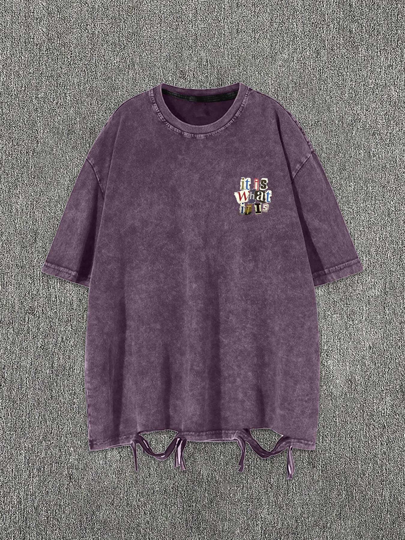 Men's Cartoon Letter Print Short Sleeve Tee, Regular Fit Casual Street Soft Comfy Round Neck T-Shirt for Summer, Menswear for Daily Wear, Top