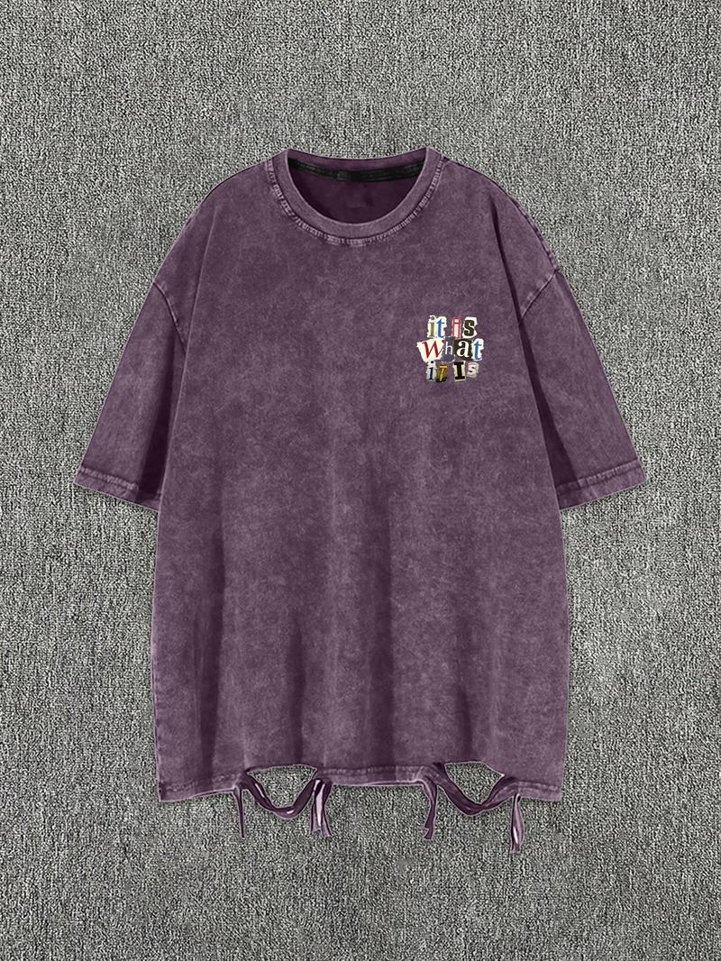 Men's Cartoon Letter Print Short Sleeve Tee, Regular Fit Casual Street Soft Comfy Round Neck T-Shirt for Summer, Menswear for Daily Wear, Top