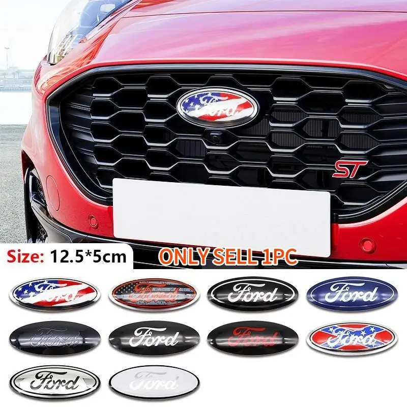 Ford Car Front Emblem Hood Decoration, Scratch-Resistant Durable Front Badge Replacement, Fits Focus, Fiesta, Kuga, Mondeo, Mustang, Car Accessories, Automotive Decoration