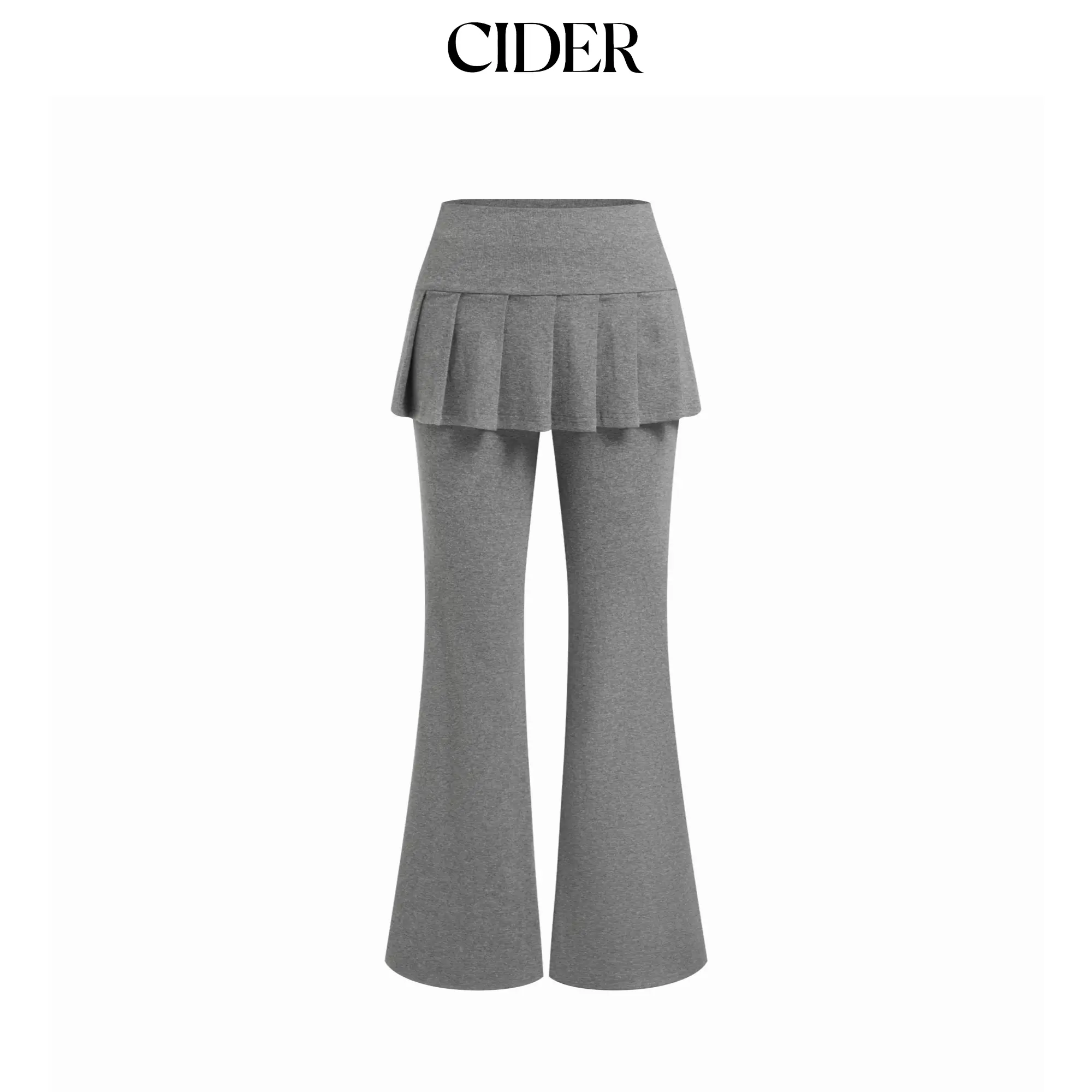Cider Cotton-blend Low Rise Pleated Flared Trousers