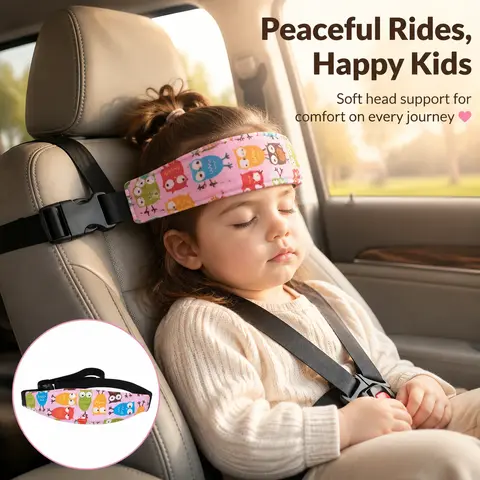 Baby Car Seat Head Support Strap, Adjustable Soft Cotton Kids Sleep Head Fixing Band, For Toddlers, Child Car Travel Safety Accessories-YY0