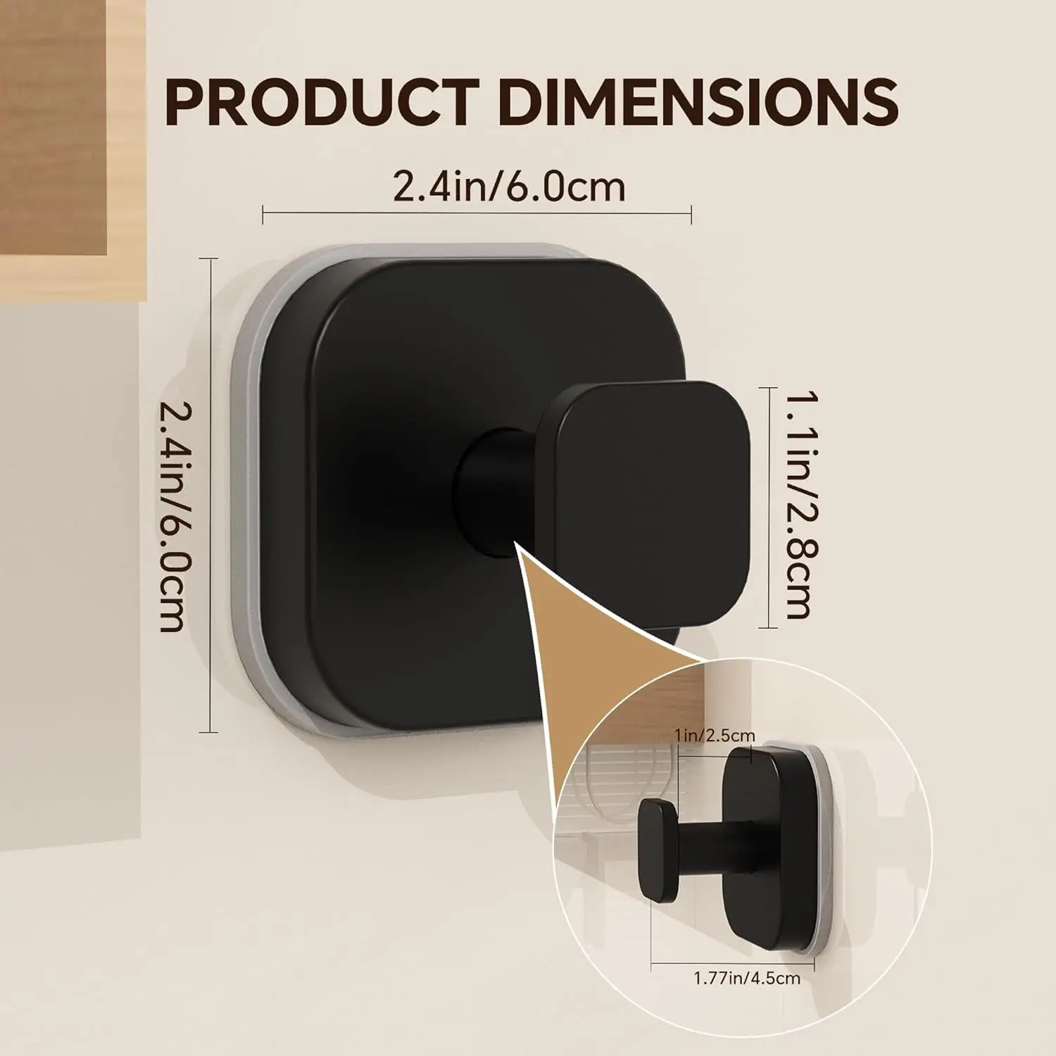 Modern Stainless Steel Seamless Hook, Drill-Free Suction Cup with Strong Load-Bearing for Door Mounting, Bathroom & Kitchen