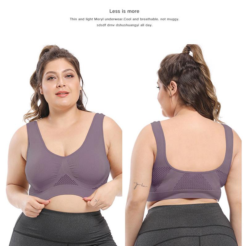 Plus Size Sports Bras for Women Seamless Bra with Pads Big Size Bralette Push Up Brassiere Bra Vest