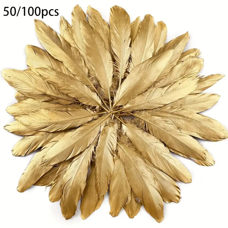 Luxury Artificial Feathers, 6-8 Inches, 50/100pcs, Wedding Party Decor, Craft Supplies, Fashion Accessories, PVC Material