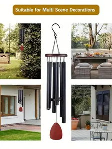 Bestselling Music Wind Chime, Classic Metal Aluminum Tube Memorial Wind Chime, Home Outdoor Gift Decor, Vintage Six-Tube Wind Chime, Three-Color Wall Hanging