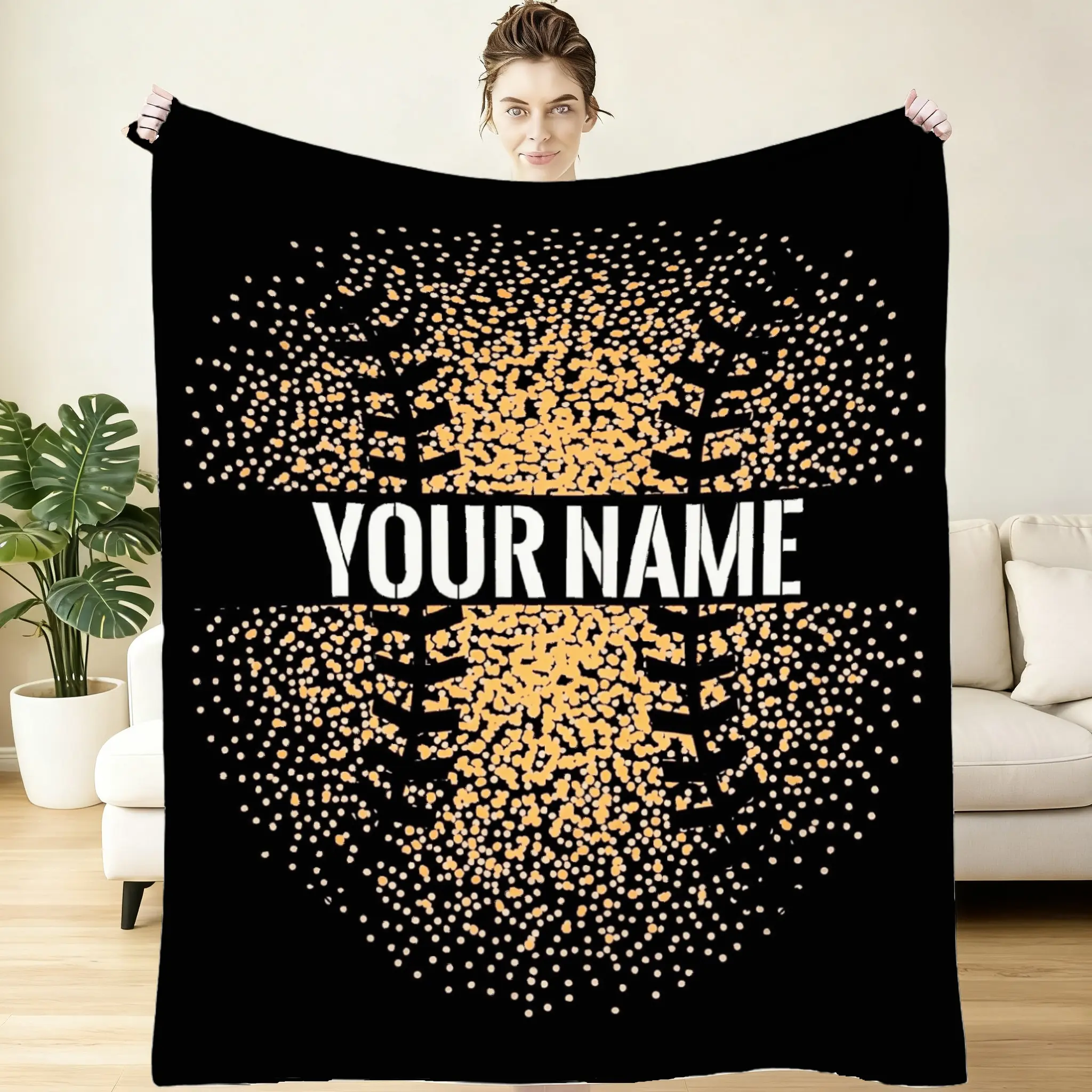 ARAHANT Personalized Baseball Blanket with Name, Custom Text Throw Blanket, Baseball Gift for Girl Boy, Soft and Comfortable, 60" x 50" for Teen