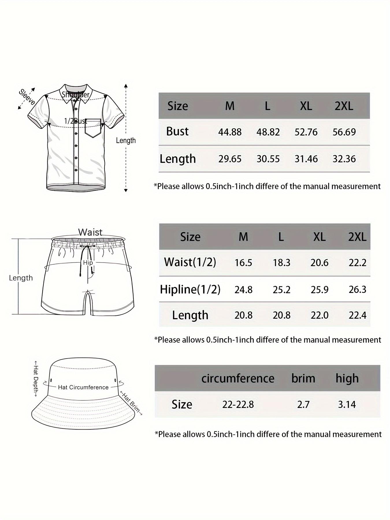 3pcs Men'S Hawaiian Shirt And Short Set, Classic Paisley Floral Soft Fabric Breathable Shirt Button Short Sleeve Casual Beach Shirts Outfits With Bucket Hats