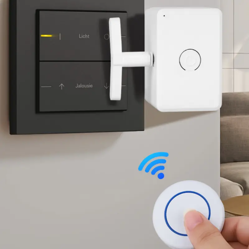 Wireless Remote Control Switch - Automatic On/Off Press Button Pusher, No-Wiring Lazy Controller for Lights, Tools (Electronics Accessory)