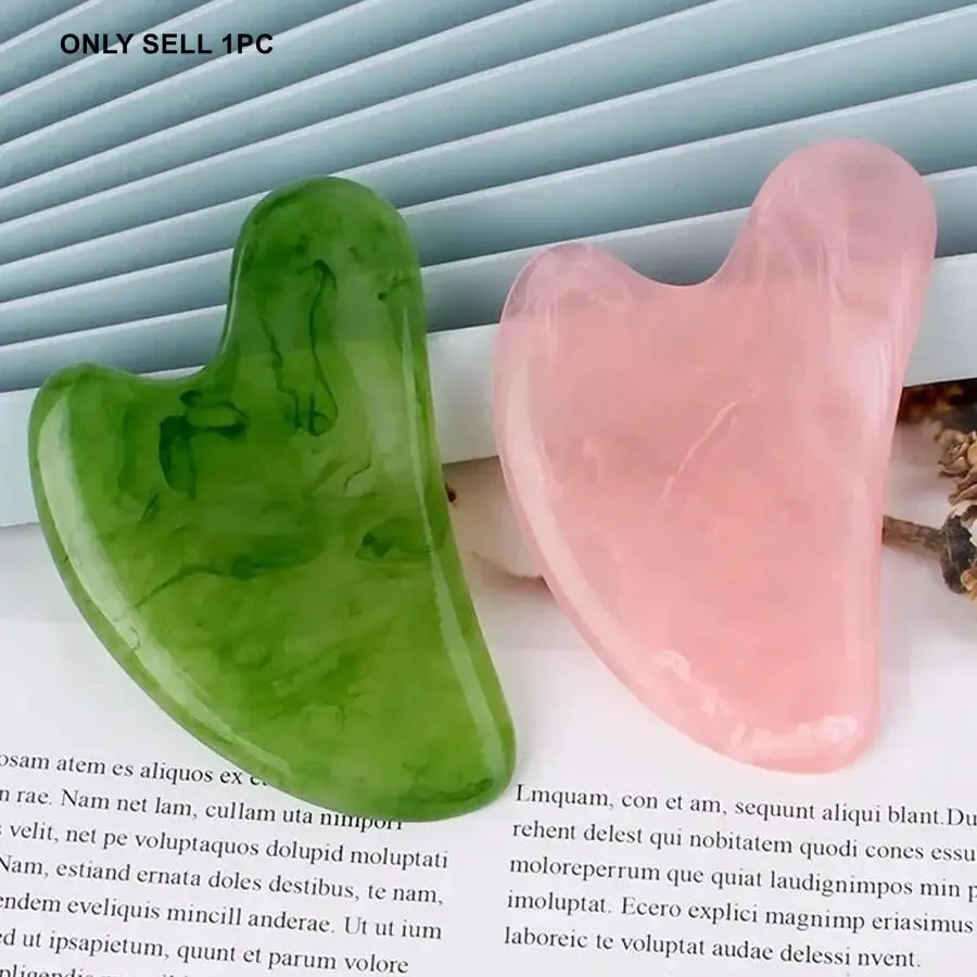 Resin Gua Sha Massage Board for Face Rose Pink Guasha Plate Jade Face Massager Scrapers Tools for Face Neck Back Body Facial Beauty Massagers