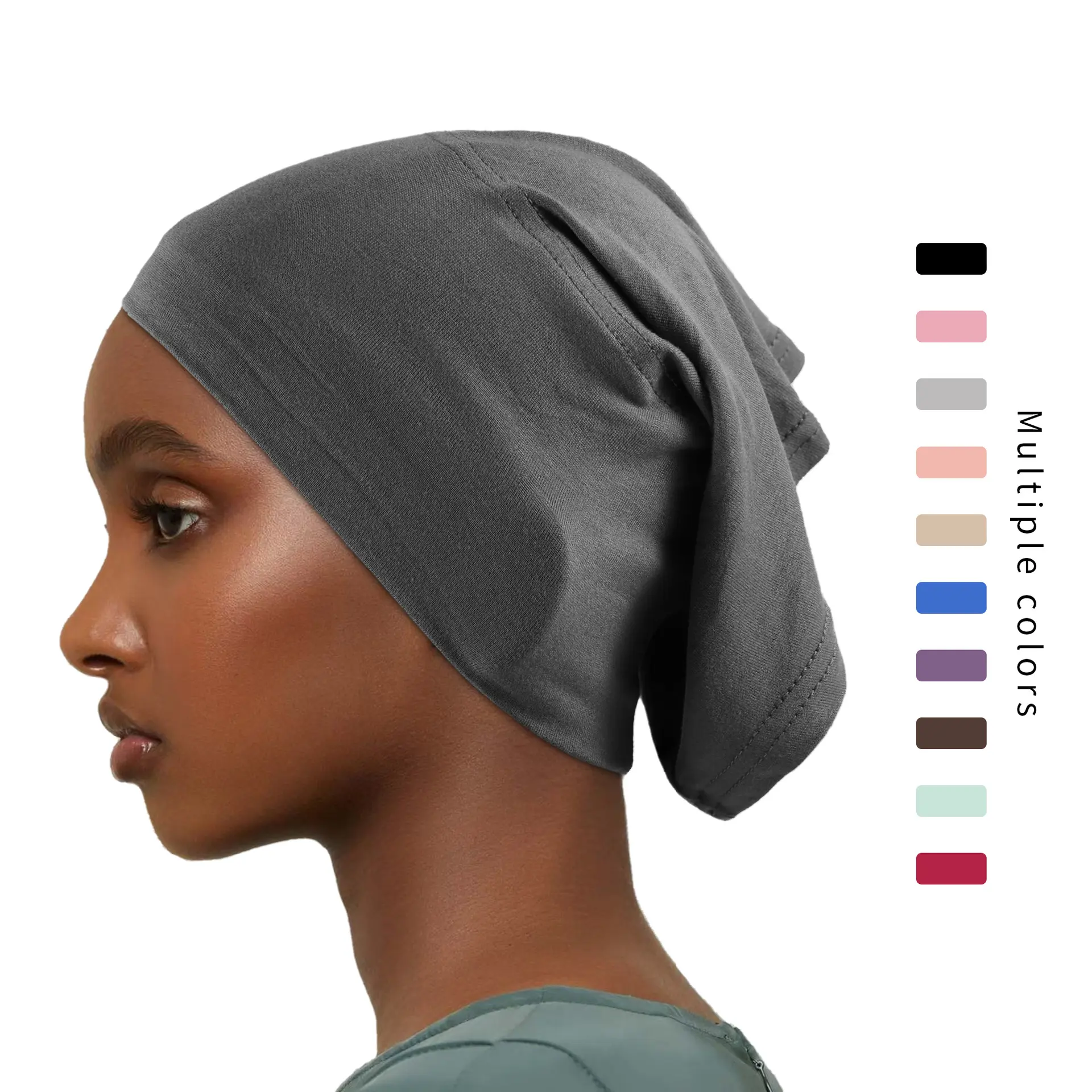 Effortless High Elastic Jersey Underscarf Bonnet Cap Breathable Soft Non Slip Hair Cover Full Coverage Hijab Cap Daily Casual Wear