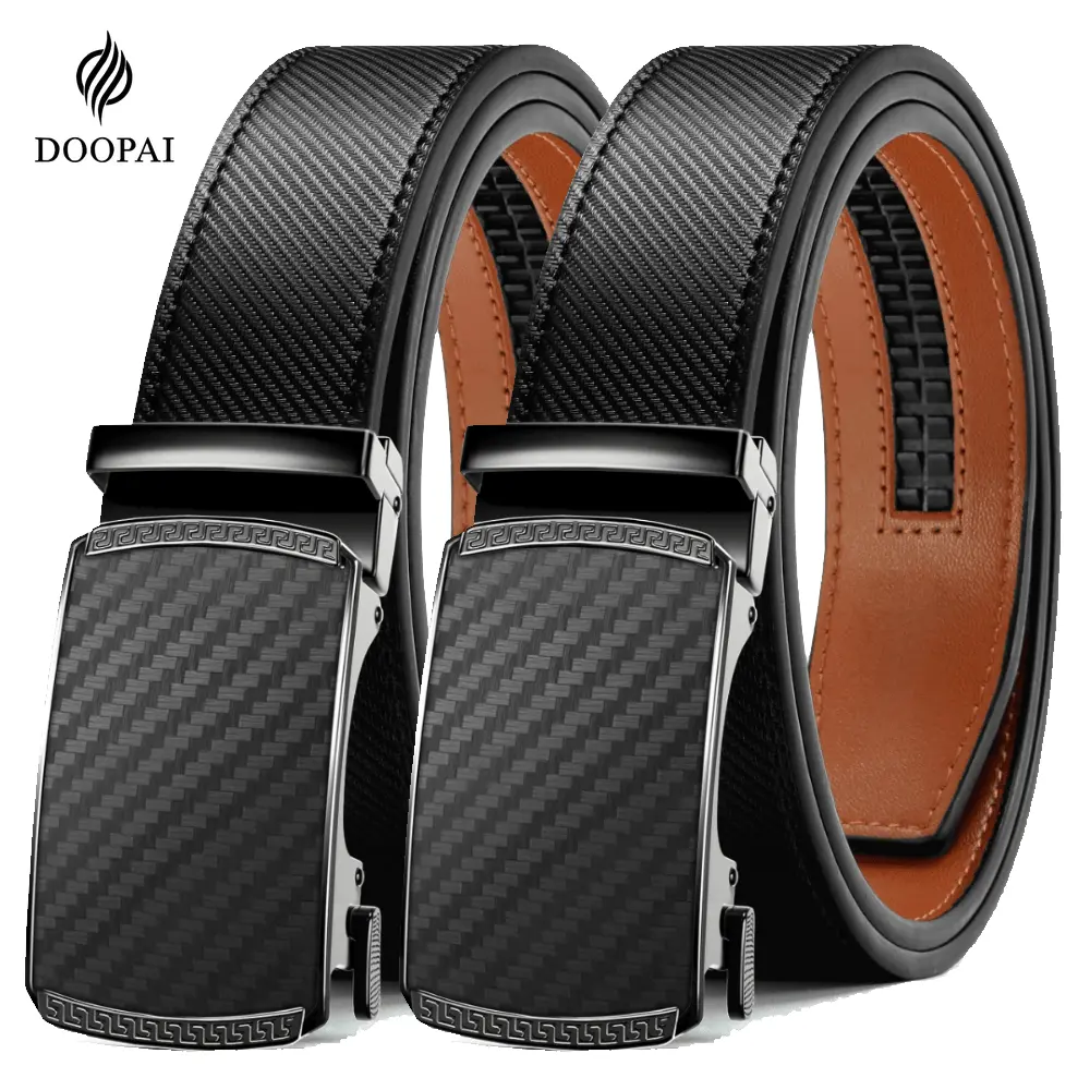 Men's 1.375in Ratchet Leather Belt - Adjustable Unisex Wear Belt for Dress, Casual Use, Holiday Gift