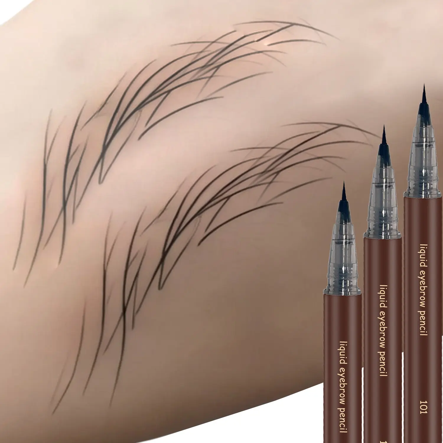 3-Piece Set Sylr Ultra-Fine 0.01mm Liquid Eyebrow Pencil, Waterproof Sweat-Resistant, Long-Lasting Makeup, Micro-Texture Brow Pen, 2-In-1