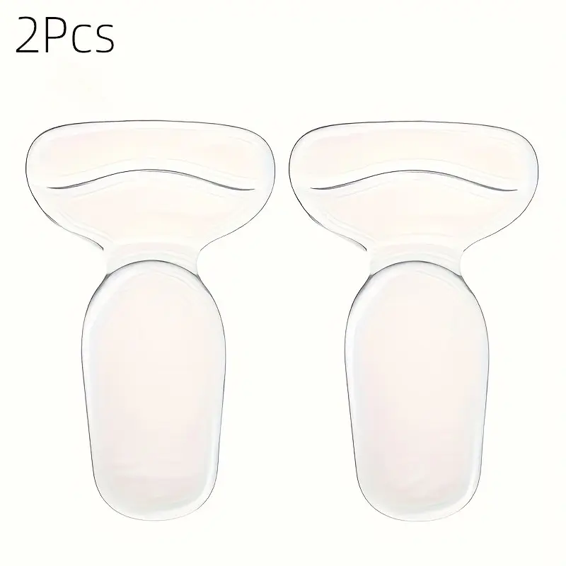 2-Pack Women's High Heel Silicone Pads with Cup, T-Shape Anti-Slip, Perfect Fit, Transparent Protective Pad with Strong Adhesive, Comfortable Waterproof Insoles