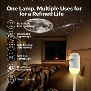 2-in-1 Projector Night Light,USB Galaxy Projector with 12 Random Sliding Projection Films,Starry Sky Night Light Projector with Adjustable Brightness for Car,Room Decor, wall lamp, a wonderful gift