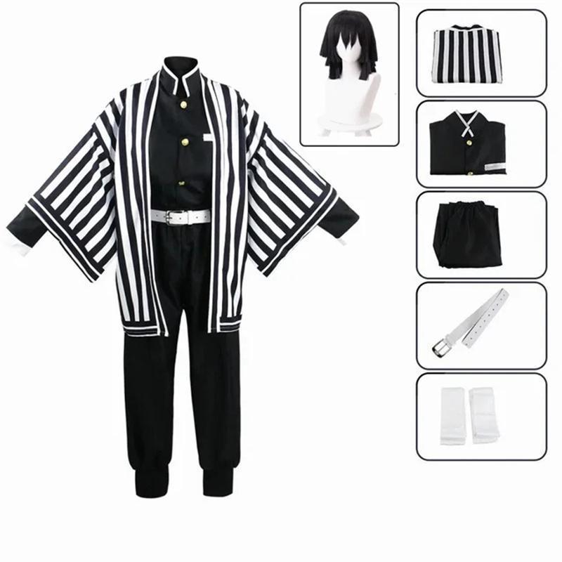 Demon Slayer Iguro Obanai Cosplay Costume Adult Anime Kimetsu No Yaiba Tanjirou Halloween Costumes Clothes Wig Set