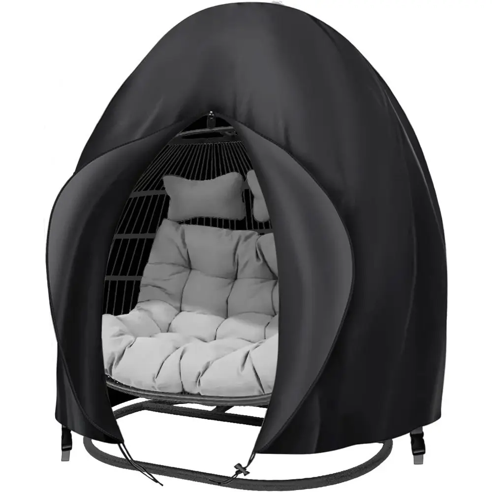 Waterproof Hanging Chair Cover, Outdoor Wicker Egg Shape Chair Protector, Dust Proof Rain Resistant UV Protection, Garden Furniture Accessory