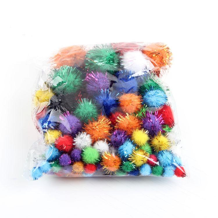 Polypropylene small package of 100 pom-pom children's handmade color