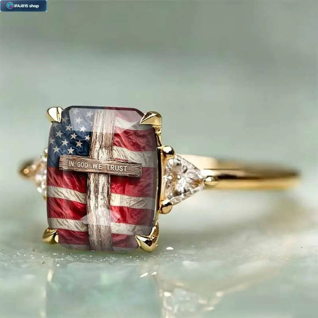 Vintage Star Flag Ring , Adjustable Minimalist Statement Ring with Retro English Style Design, Unique Niche Jewelry Gift for Daily Wear, Party, Travel and Casual Outfits