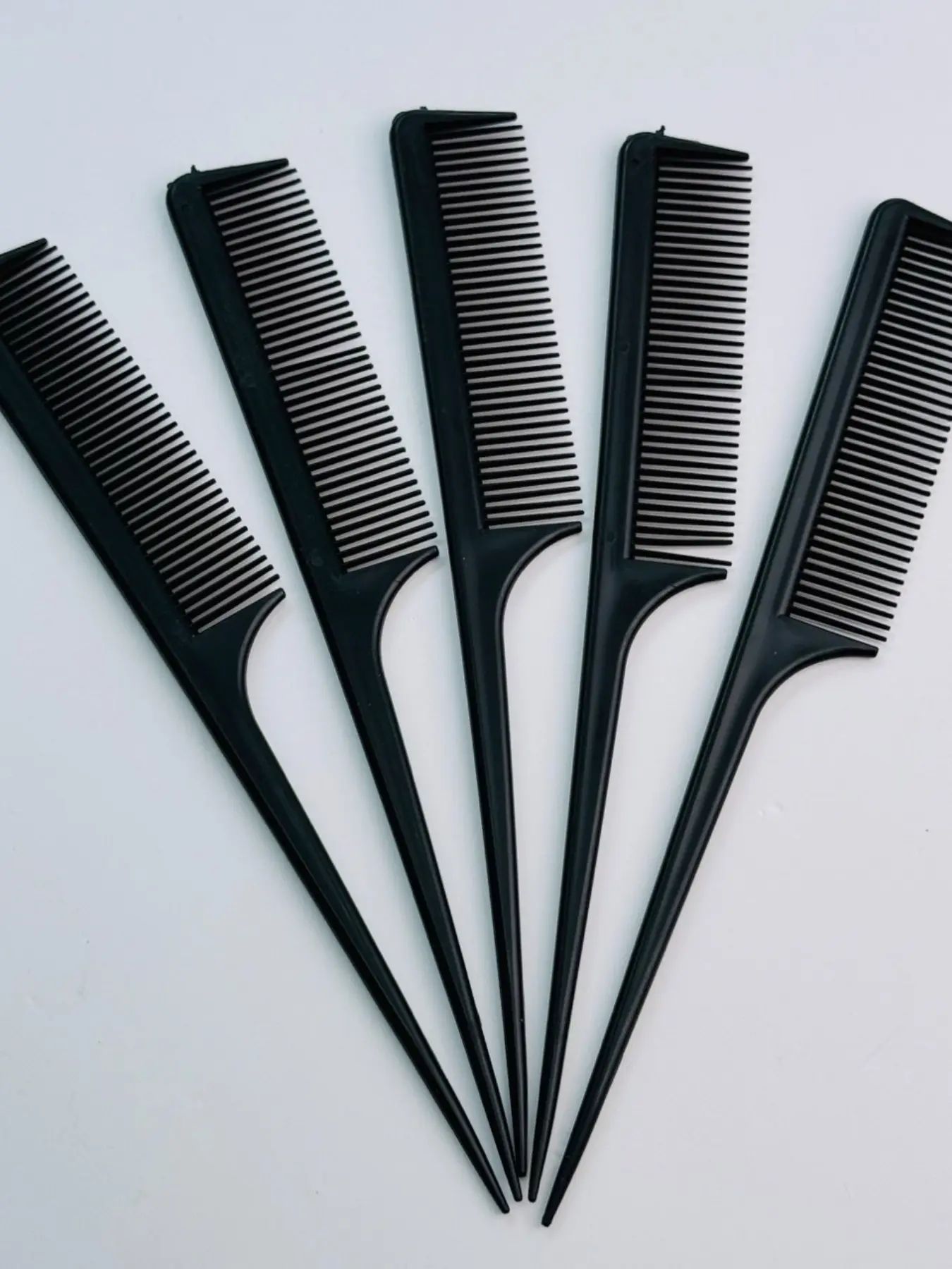 5-Pack Pointed Tail Hair Comb Set, and Colors Available, Fine Teeth Anti-Static, Daily Hairstyling Tool for Highlights and Extensions, Hair Styling Combs
