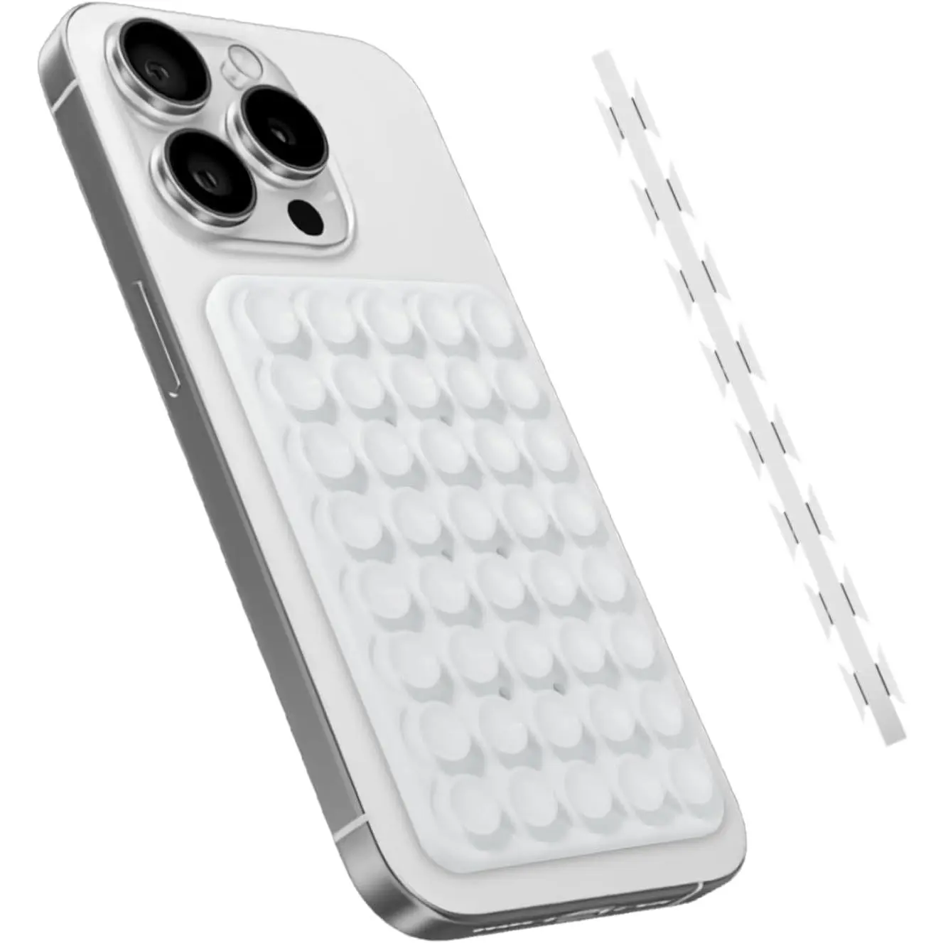 Suction Phone Case Mount,  Hands-Free Phone Holder Compatible with  & Android, Selfie &  Video Accessory, Fun Fidget  – White
