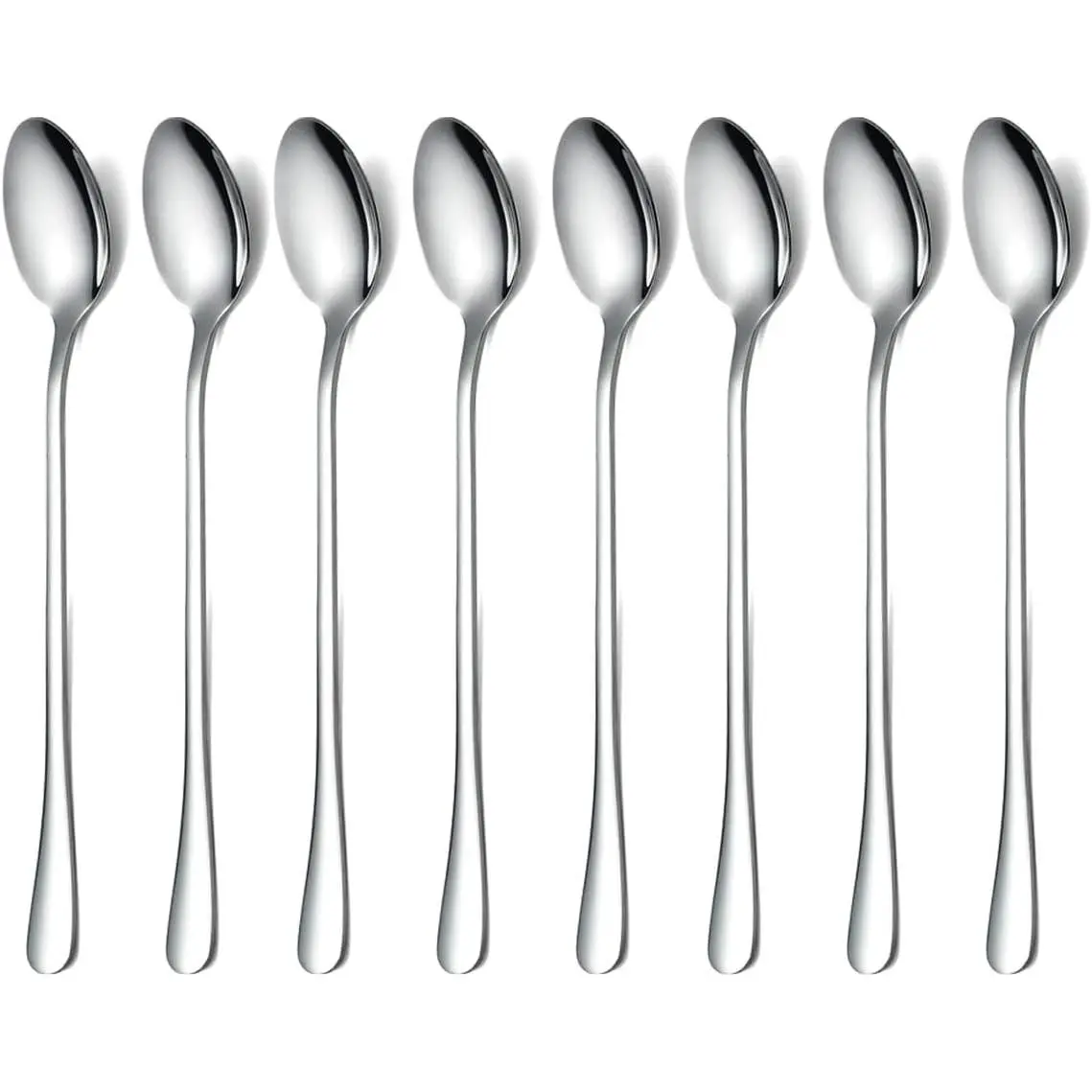 Sturdy Stainless Steel Cutlery Spoons - Set of 8 (Silver) for Ice Cream, Cocktail, Coffee, Tea - Premium Tableware
