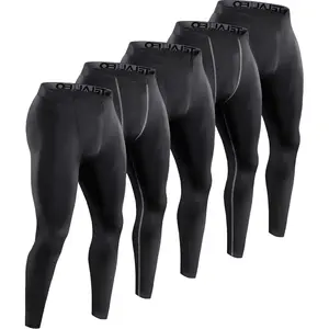 5 Pack Men's Compression Pants for Workout, Running,Basketball,Football- Baselayer Leggings JinhuanXuan SHOP
