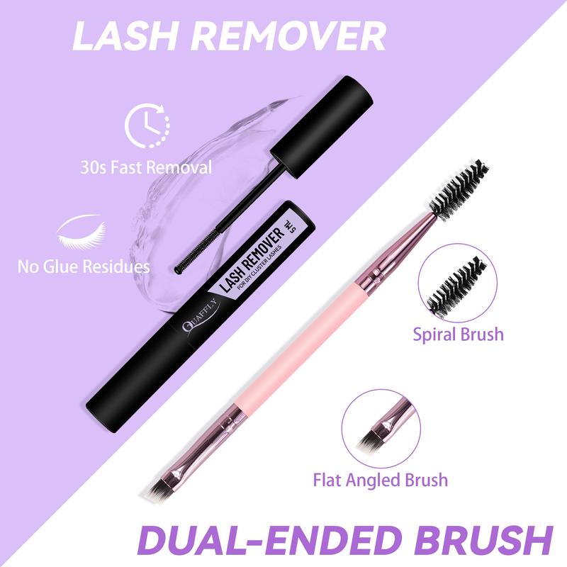 Natural Eyelash Extensions Kit, 1 Set Mixed Length Individual False Eyelashes with Glue, Remover, Eyelash Curler, Headband, Makeup Tool for Beginners, Christmas Gift, Eyelash Glue Extension, Eyelash Enhancements, Christmas Gift Ideas, DIY Cluster Lash