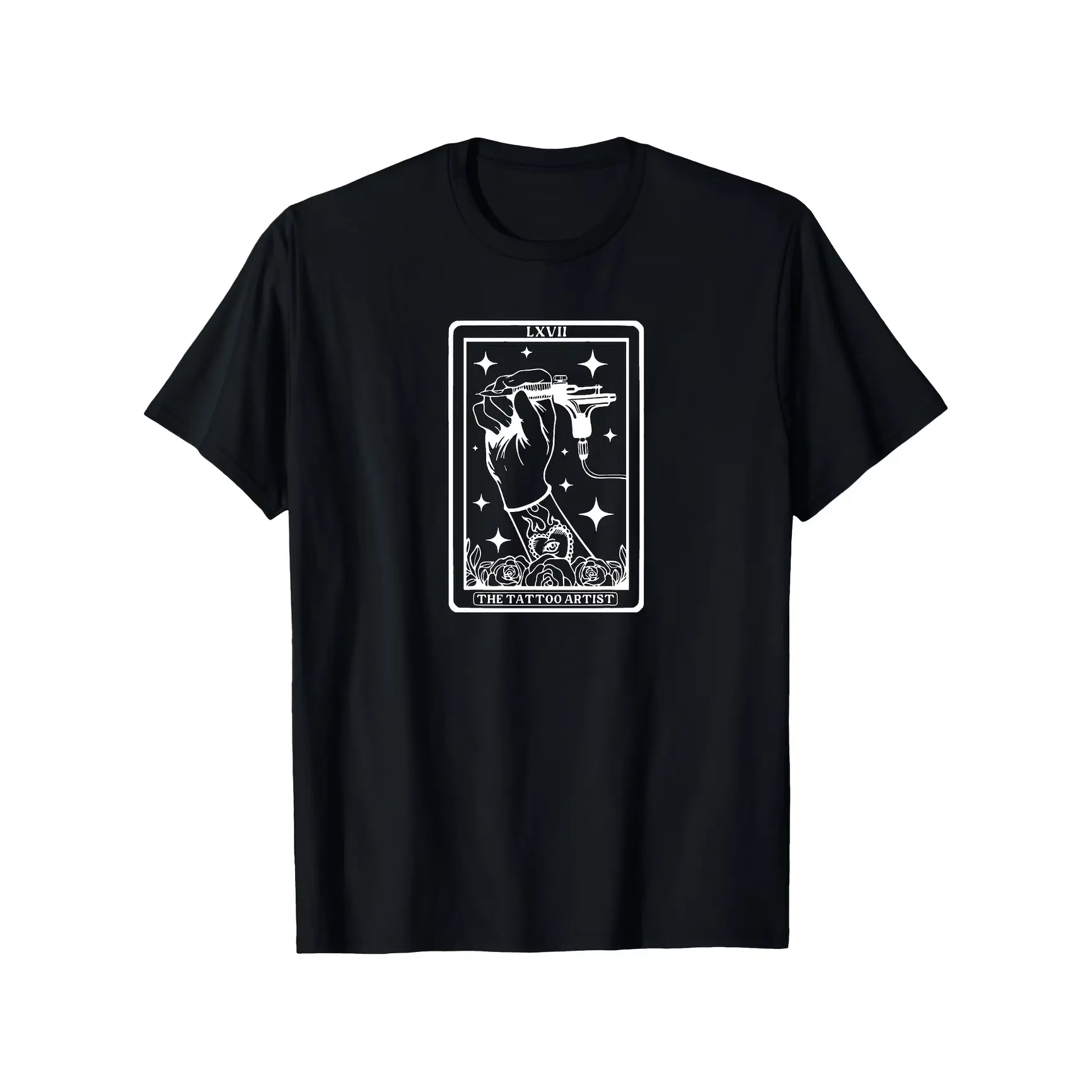 The Tattoo Artist Tarot Card Tattoo Machine Graphic Oversized Cotton T-Shirt, Comfort Dark Fashion Outfit, Best Valentine Holiday Gift For Him Her Tattoo Artist Lover Friend Present