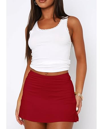 Imily Bela Women's Mini Skirt Sexy High Waist Split Hem Stretch Fitted Pencil Bodycon Skirts