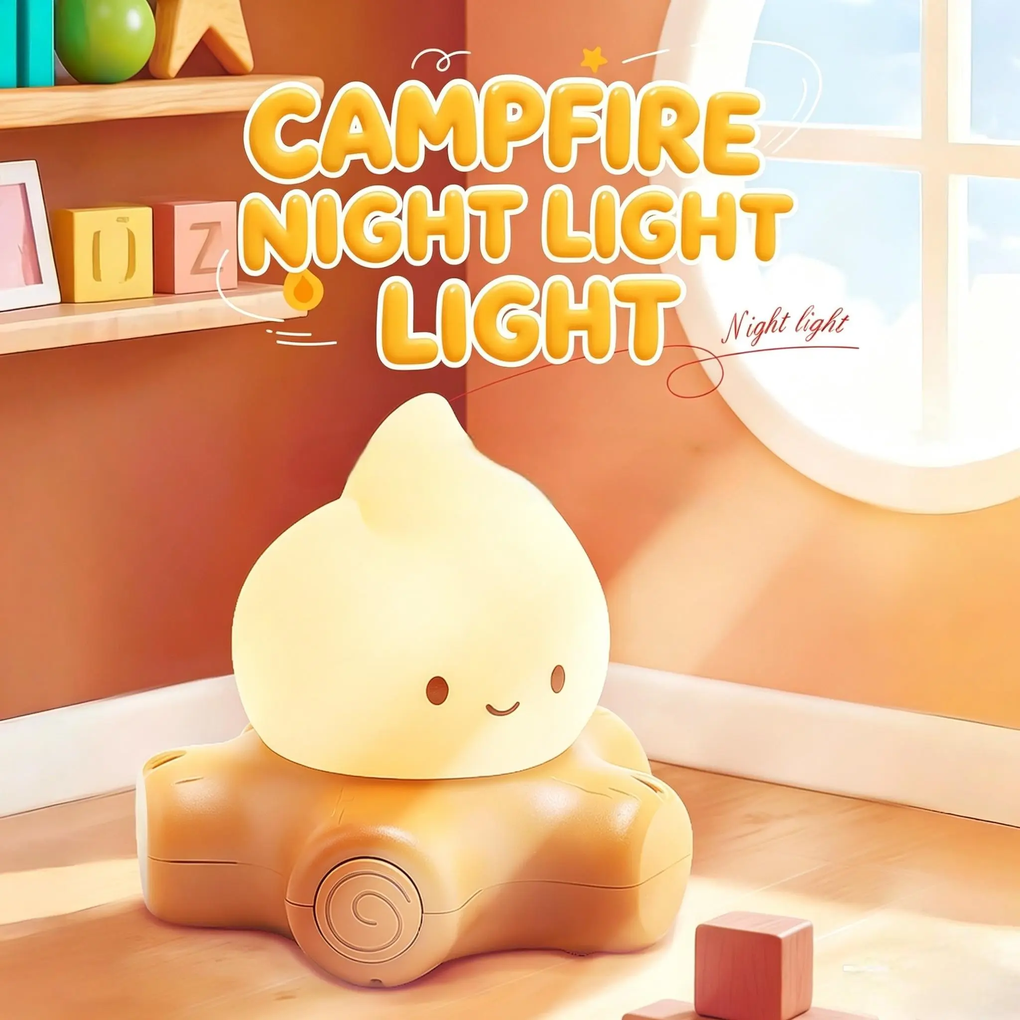 Small Fire Night Light, USB Rechargeable Halloween Atmosphere Lamp, Adjustable Brightness, Two Lighting Modes, Halloween Christmas Gift