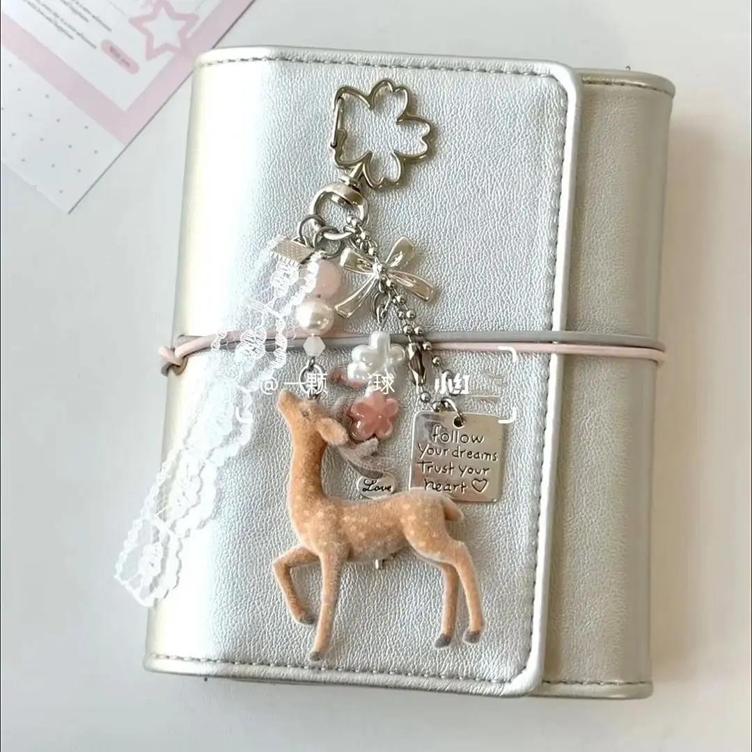 New Handmade Deer Keychain Cute Phone Charms Pendant For iPhone 17 Schoolbag Airpods Earphones Ins Korea Y2K Accessories