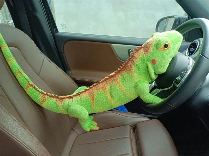 Lifelike Green / Brown Iguana Lizard Figurine Model Cute Reptile Lizard Plush Toys Simulation Animal Stuffed Doll Boys Gifts