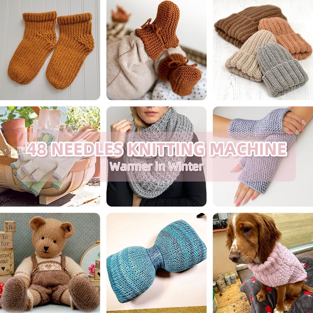 1 Set 48 Needles Handmade Knitting Machine, Handmade DIY Scarf Sweater Hat Sock For Adult & Children, DIY Smart Knitting Machine Gift, for Yarn Handcrafts, DIY Crafts, Knitwear, Handcraft