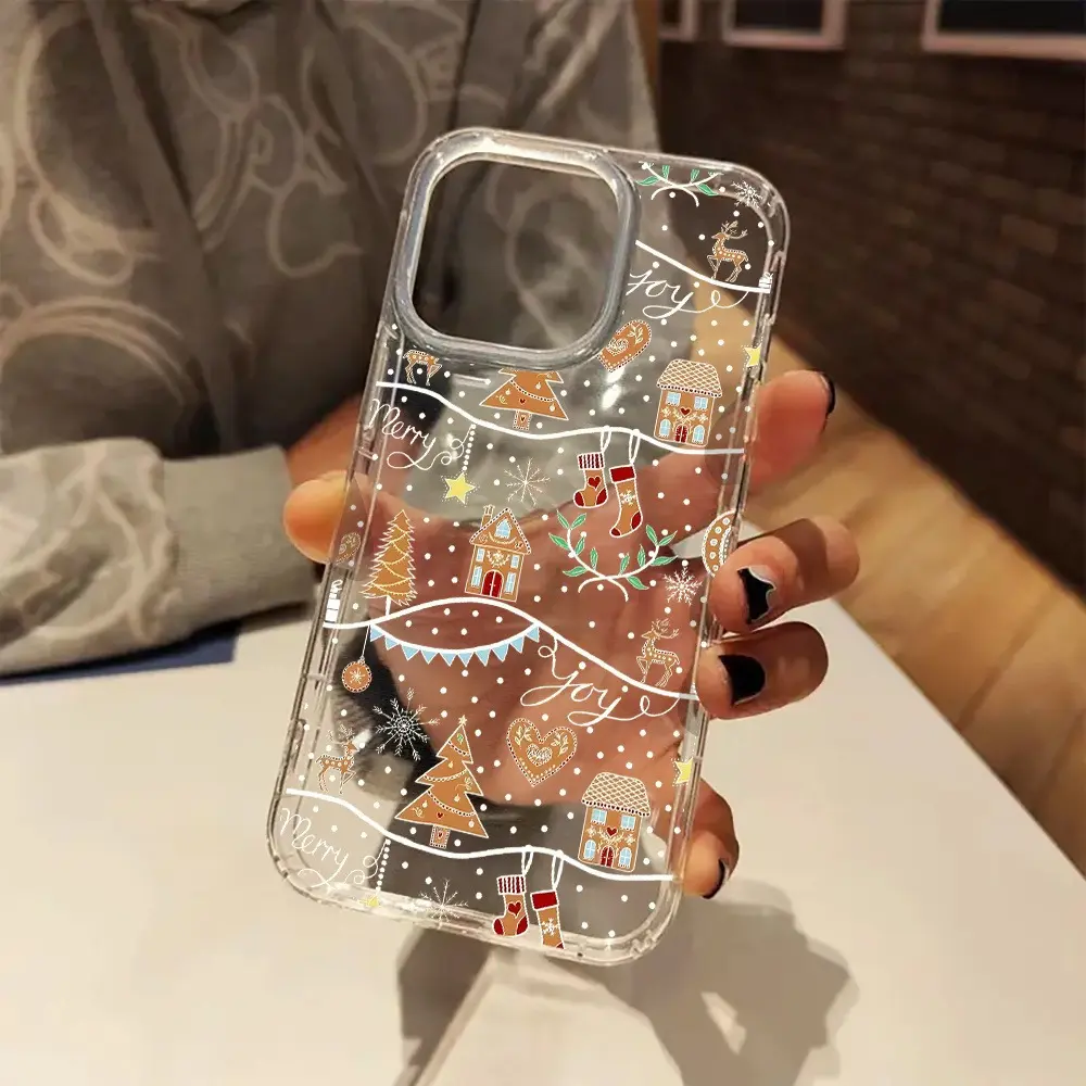 Cute Christmas Tree Gingerbread Silicone Smartphone Case - Durable, Aesthetic Transparent Casing with Protection for iPhone 17,17 Air,16,16 Plus,15,14,14 Plus,13,12,11 Pro Max,XS,X Handheld Cellphone Accessory, Devices